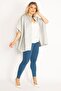 Women's Large Size Gray Glitter Detailed Cape 65n18922 - 7