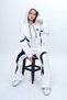 Girl's 100% Cotton Garnished Hooded Zippered Oversize Bottom & Top Trend Tracksuit Set-315 - 6