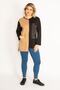 Women's Large Size Camel Print and Pocket Detailed Color Combination Sweatshirt 65n28013 - 5