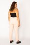 Women's Large Size Pink Pocket and Cup Detailed Lycra Trousers 65n34118 - 6
