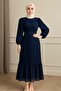 Women's Pleated Chiffon Modest Dress