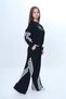 Girl's 100% Cotton Striped Oversize 2 Thread Bottom & Top Tracksuit Set-305 - 2