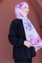 Romantic Pink Floral Patterned Cotton Shawl - 5