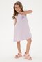 Girls Lilac Crew Neck A-Form Woven Dress 50299309-Vr034 - 2