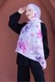 Romantic Pink Floral Patterned Cotton Shawl - 4