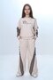 Girl's 100% Cotton Striped Oversize 2 Thread Bottom & Top Tracksuit Set-305 - 3