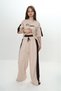 Girl's 100% Cotton London Printed Oversize Garnished Three-Collar Sleeve Tracksuit Set-293
