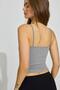 Dark Gray Thin Strap Cotton Basic Undershirt Sh169 - 3