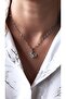 Women's Green Crescent Butterfly Steel Necklace - 2