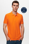 Ds Damat Regular Fit Orange 100% Cotton Long Lasting No Curling Polo Neck Embroidered T-Shirt - 2