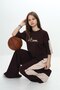 Girl's 100% Cotton London Printed Oversize Garnished Three-Collar Sleeve Tracksuit Set-293 - 3