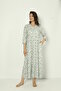 Women's Cotton Fabric Patterned Long Dress 7715 - 6