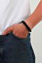 Knitted Model Leather Corded Men's Bracelet - 3