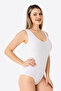 White 2-Piece Women's Snap-On Athlete / Body Thick Strap Cotton Lycra - 3