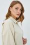 4569 Women's Dirty Stitched Linen Shirt Stone - 5