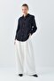 4628 Women's Pocket Detailed Modal Shirt Black - 2