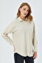 4569 Women's Dirty Stitched Linen Shirt Stone - 3