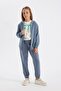 Girl's Gray Standard Fit School Jogger Sweatpants with Elastic Waist and Pockets X9036A624Au - 2