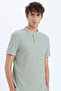 Slim Fit Tight Fit Stand Collar Textured Short Sleeve Waffle Polo T-Shirt Z4262Az23Sp