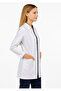 White Judge Collar Medium Length White Coat Women Doctor Teacher Nurse Lab Coat with Snap Fasteners - 6