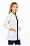White Judge Collar Medium Length White Coat Women Doctor Teacher Nurse Lab Coat with Snap Fasteners - 5