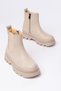 Children's Beige High Sole Elastic Zippered Anti-Slip Sole Boots Boots
