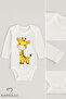 100% Cotton Long Sleeve Snap Fastener Baby Bodysuit with Cute Animal Figures, Comfortable Fit, Cute Patterned Bodysuit - 2