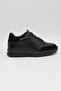 Man Men's Genuine Leather 7 cm Height Increase Black Sports Shoes