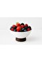 Bugzella Large Size White Tempered Glass Bowl with Walnut Legs - Simple Model