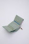Green Shk177 Faux Leather 8 Compartments, Card Holder, Paper and Coin Compartment Snap Wallet - 6
