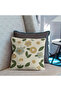 Punch Embroidery Patterned Cream Background Green Cream Color Digital Printed 2-Piece Throw Pillow Cover - 7