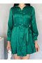Belted jacquard women’s mini dress - 2