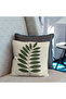 Punch Embroidery Patterned Cream Background Green Cream Color Digital Printed 2-Piece Throw Pillow Cover - 6