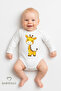 100% Cotton Long Sleeve Snap Fastener Baby Bodysuit with Cute Animal Figures, Comfortable Fit, Cute Patterned Bodysuit