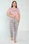Women's Plus Size Cotton Viscose Fabric Short Sleeve Pajamas Set 14496 - 7
