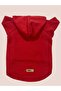 Hooded Sweatshirt Dog And Cat Outfit - Plain Red - Size L - 2
