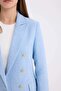 Fitted Jacket Lapel Tweed Blazer Jacket E5331Ax25Sp - 8