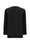 Black Round Neck Button Detailed Cupro Tunic T25Y-6067 - 2