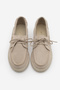 Women's Genuine Leather Lace-Up Loafer Casual Shoes Enita Beige Suede - 7