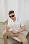 Men's T-shirt Non-Shrink Cotton Fabric Slim Fit Slim Cut Polo Collar T-shirt - 7