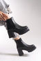 Women's Heeled Boots Black Skin - 3
