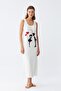 Women's Thick Strap Combed Cotton Long Ecru Nightgown 12001 - 2