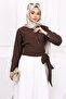 Brown Waist Tie Modal Shirt - 2