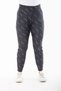 Women's Large Size Black Leather Look Sports Pants with Elastic Waist 65N37311 - 3