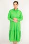 Women's Green Plus Size Front Placket Buttoned Chest Pocket Skirt-Layered Dress 65n36147 - 6