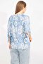 Women's Blue Large Size Collar Elastic Sleeve Lace Blouse 65n35665 - 4