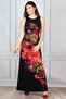 Women's Black Floral Patterned Dress 26A11200 - 6