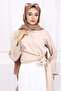 Beige Waist Tie Modal Shirt