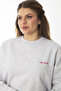 Women's Large Size Gray Swatshirt with Raised Embroidery Detail 65N37008 - 6