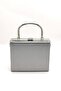 Women's Silver Fabric Evening Dress Clutch Bag - 4